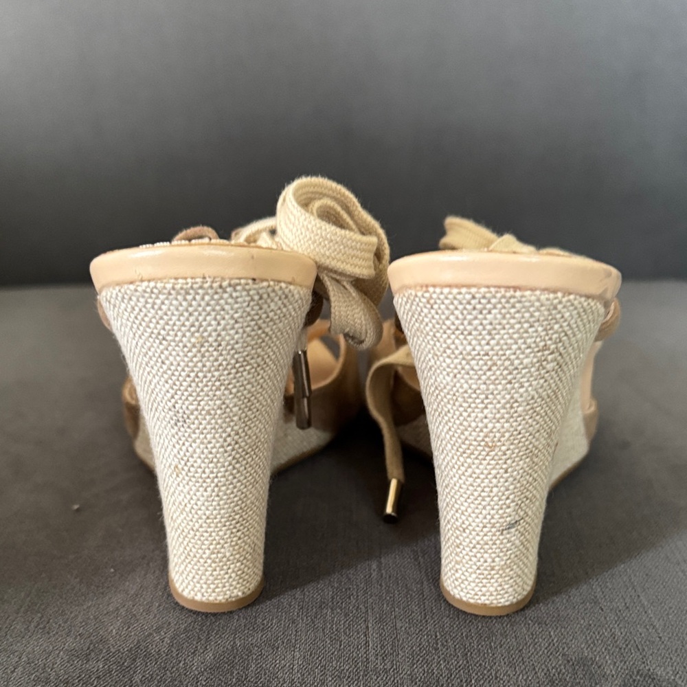 Tod's Beige Suede Elegant Espadrilles with Metal hardware | | Size 8 US - Picture 6 of 9